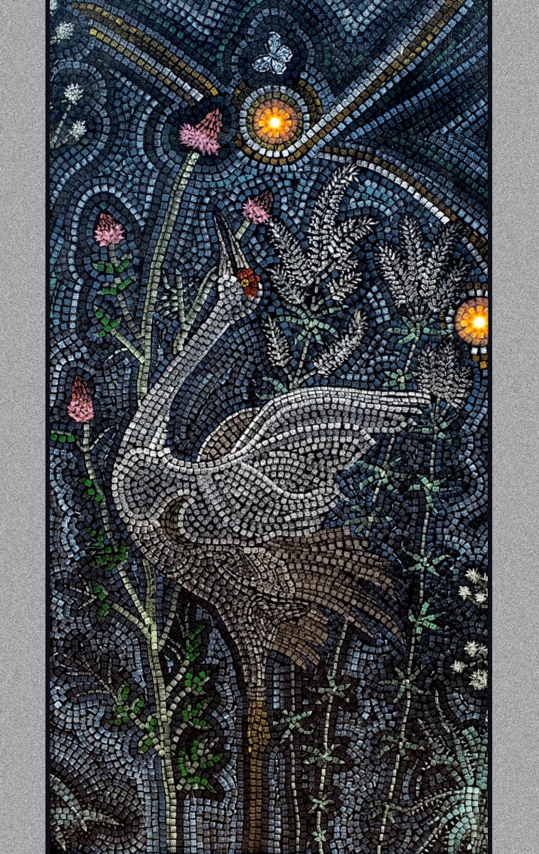 Starry Prairie Mural Print (Large Crane) 