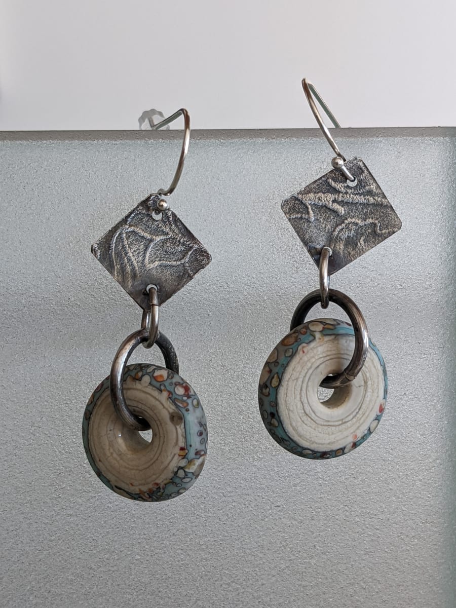 Silver/Blue Earrings by Susan Baez 