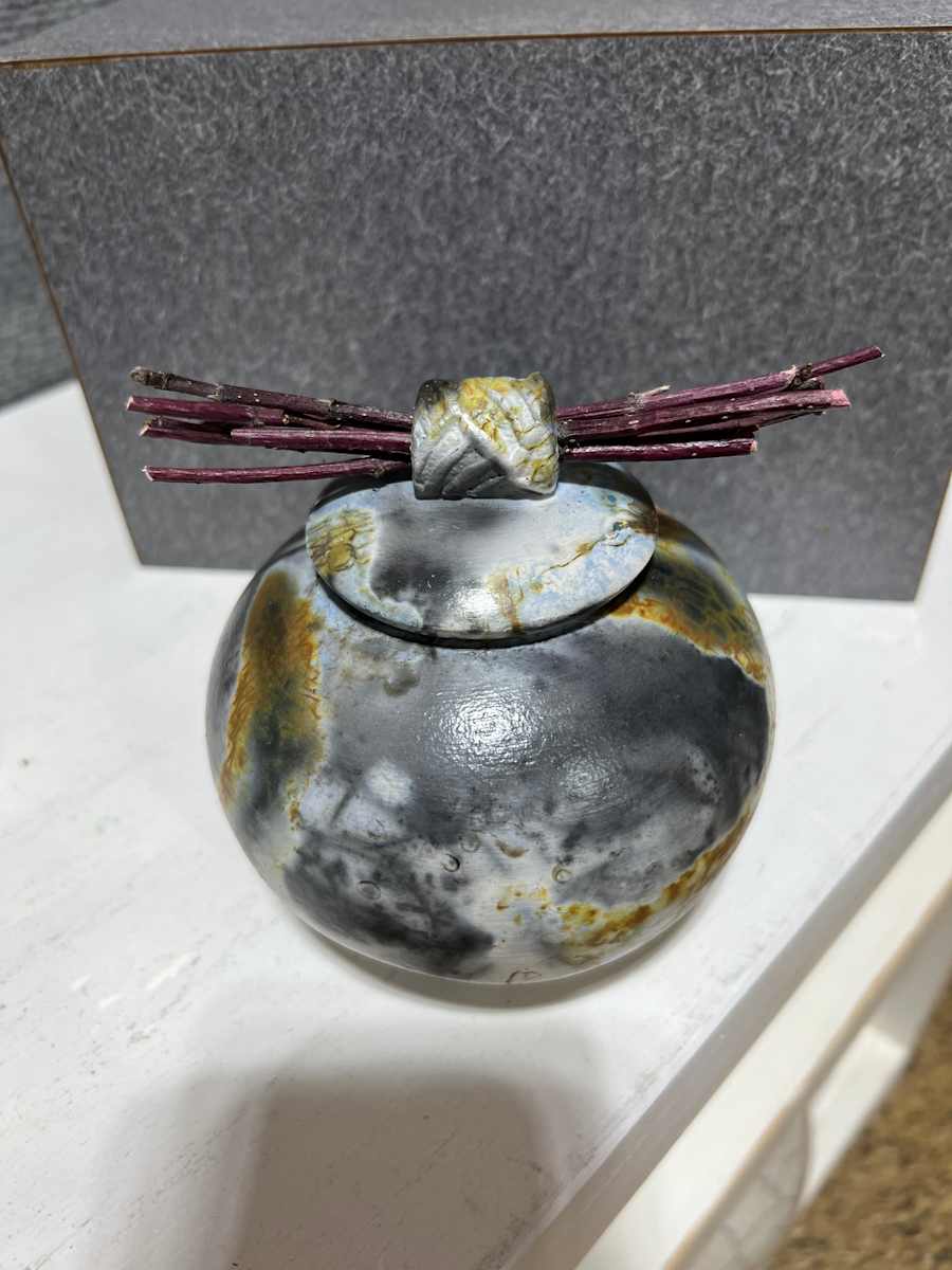 Sagger Raku Pot by Joe Clark, Image 2.
