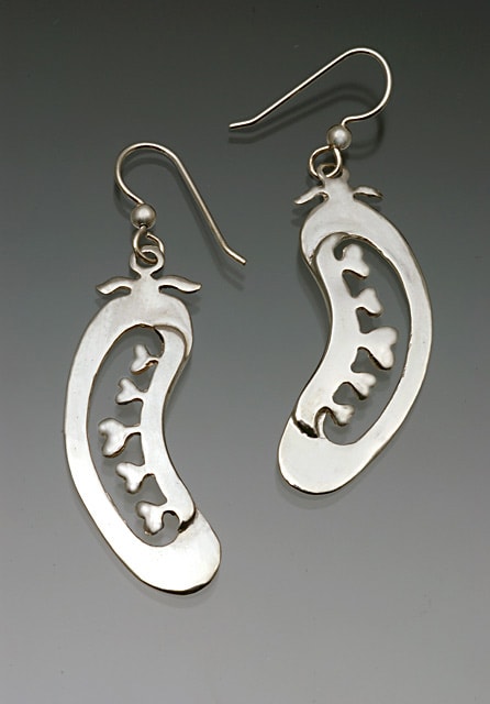 Seed Pod Earrings by Georgia Weithe  Image: 1 1/2" 