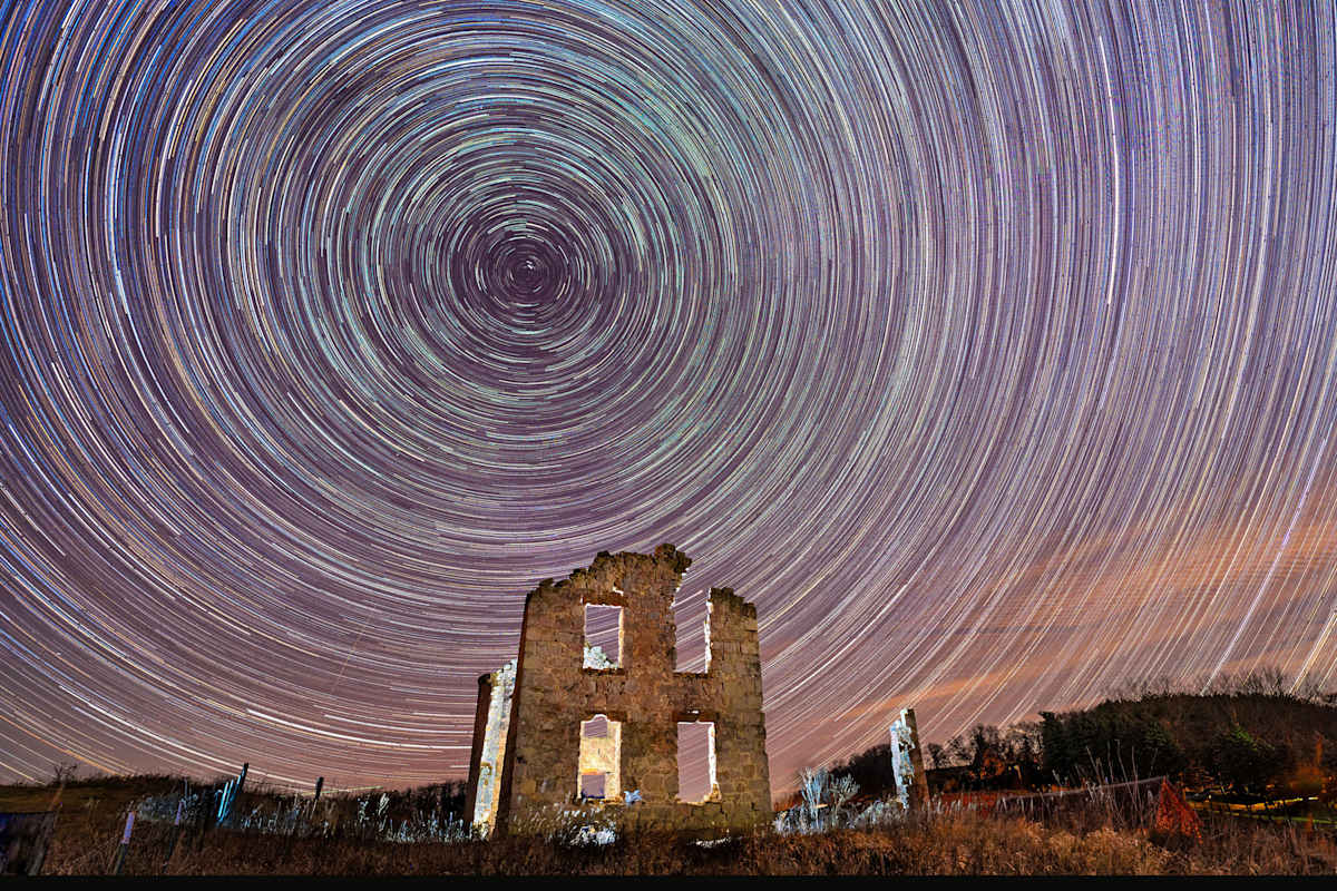 Star Trails over Ruins by Mike Murray 