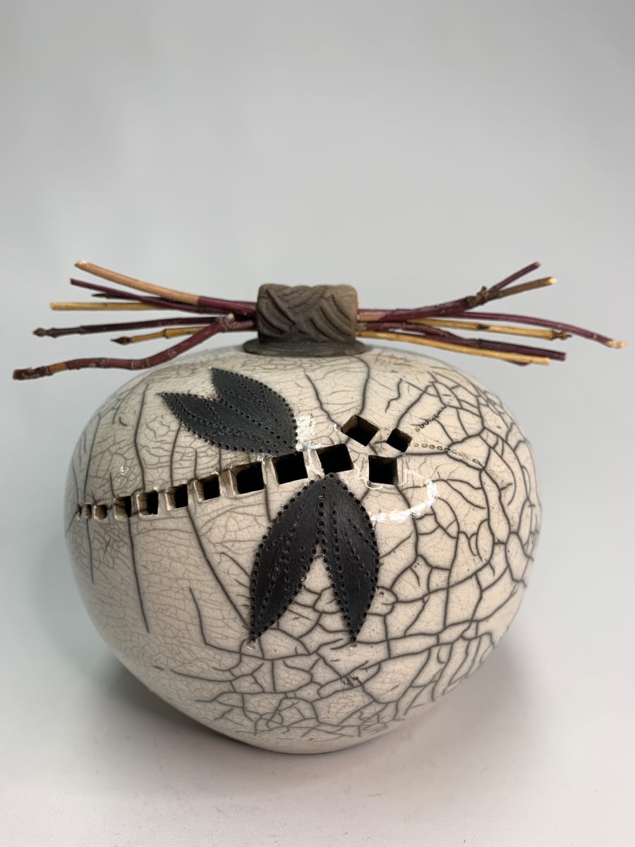 Dragonfly Vessel with Reeds by Joe Clark 