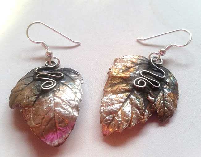 Silver Leaves Earrings by Georgia Weithe 