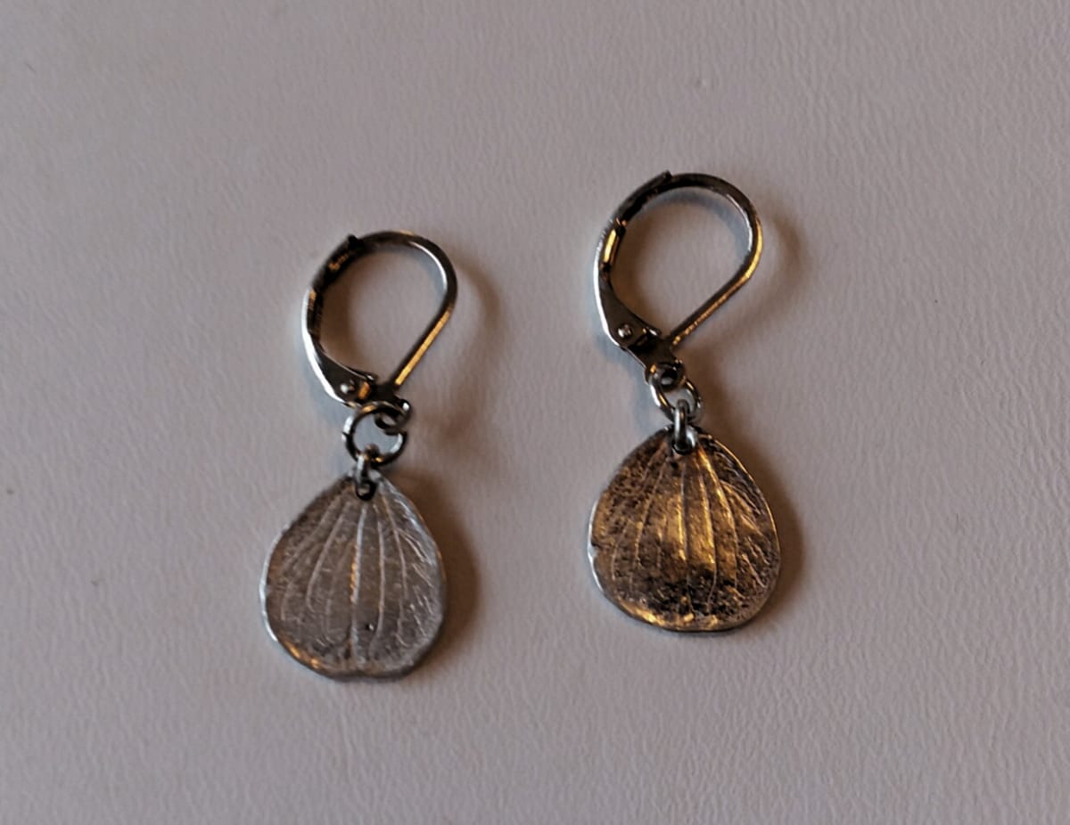 Small Carved Leaf Earrings by Judi Werner 