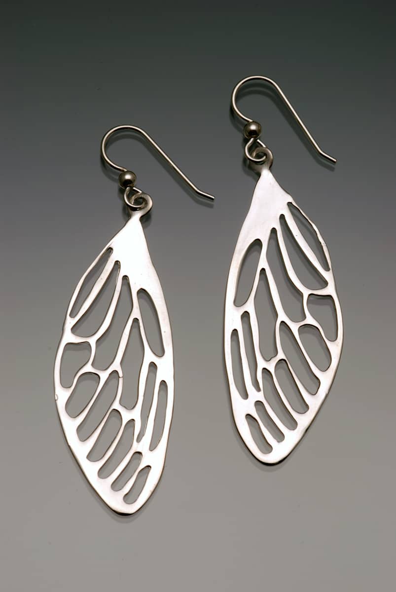Large Dragonfly Wing Earrings by Georgia Weithe 