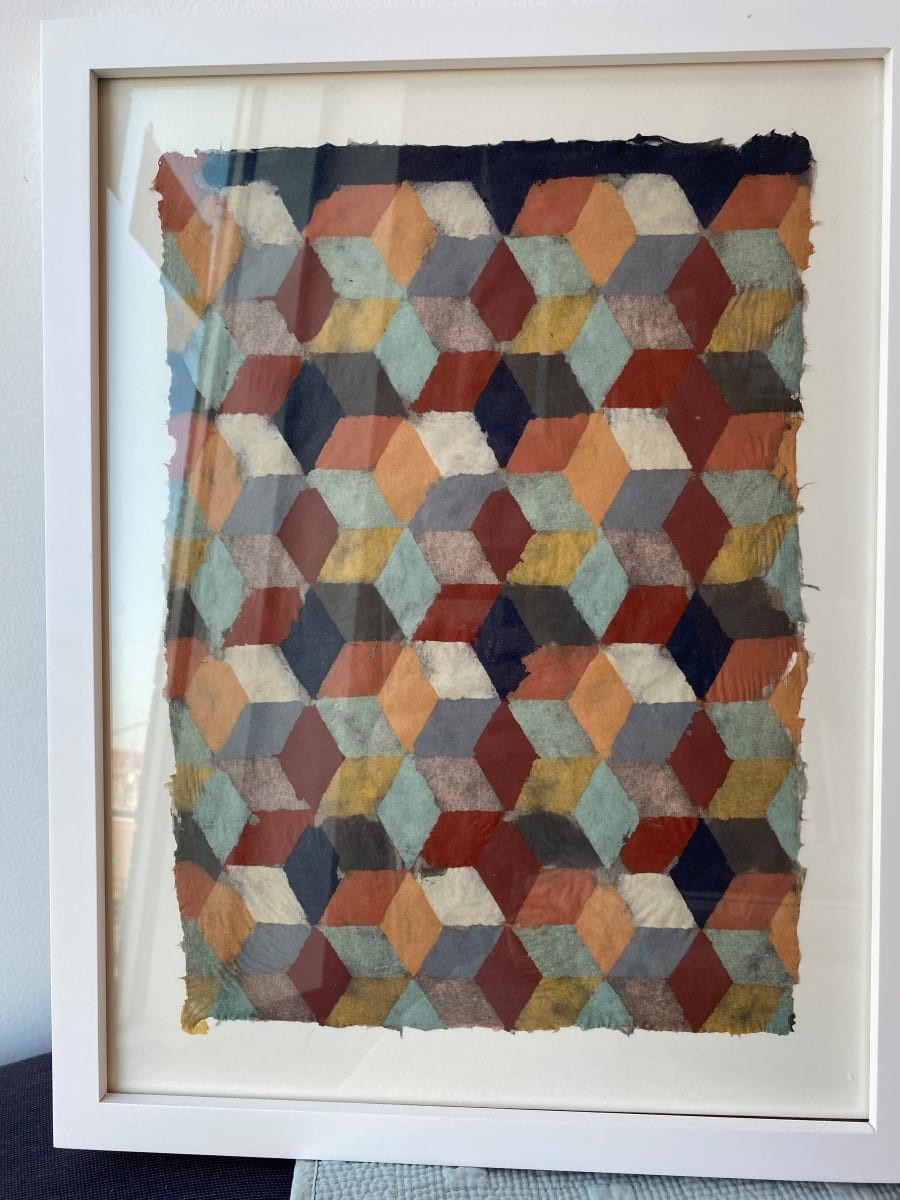 Framed Tumbling Blocks Paper by Hannah O'Hare Bennett, Image 2.