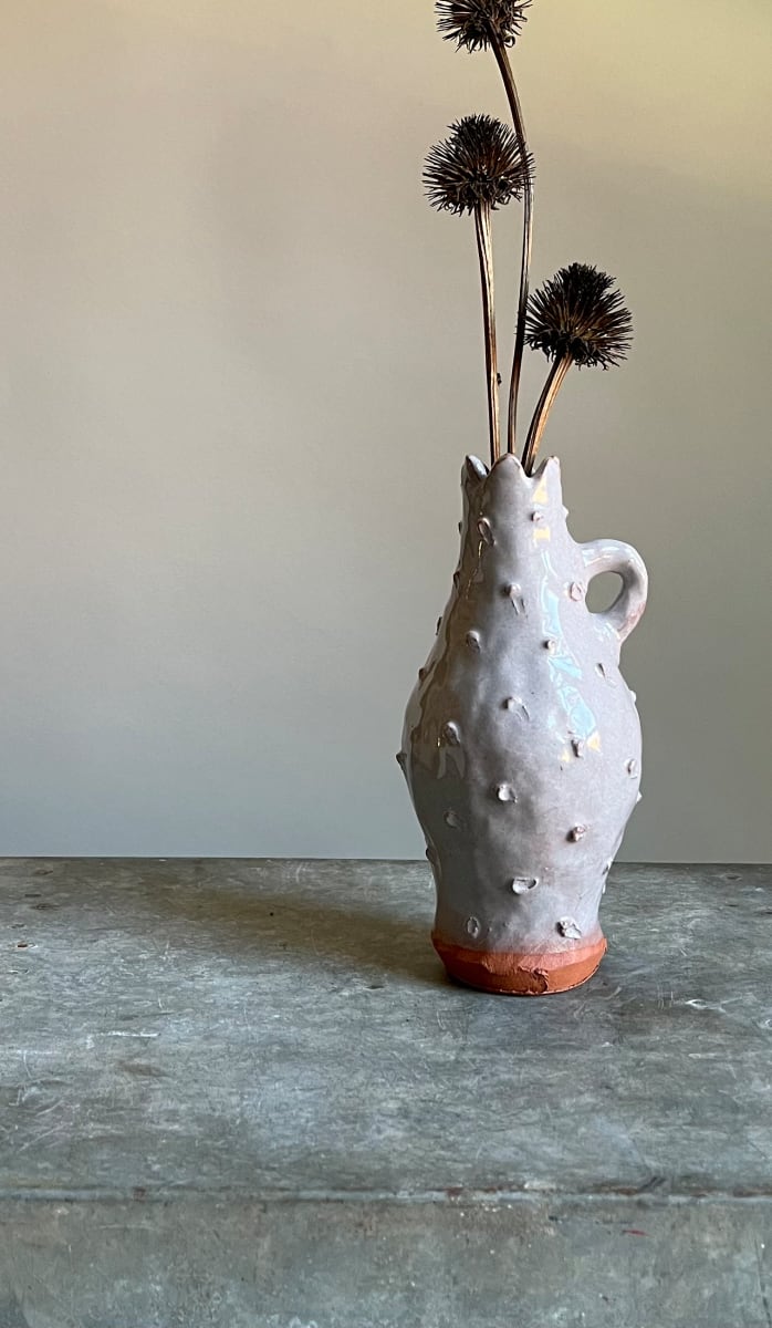 Swiss Dot Blue Vase by Alyssa Martz 