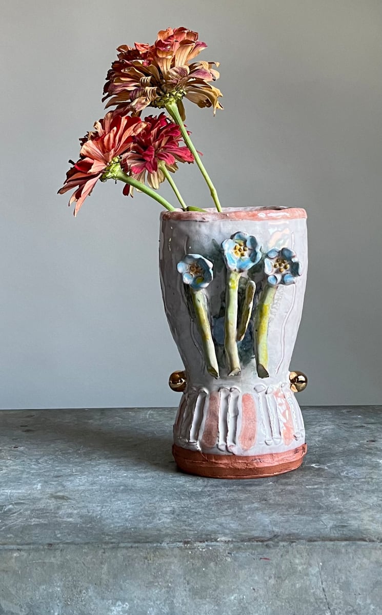 Vase with Applied Flowers I by Alyssa Martz 