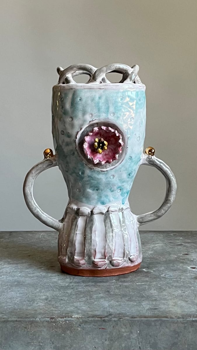 Vase with Applied Flowers II by Alyssa Martz 