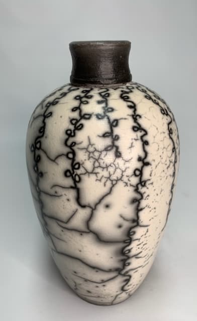 Naked Raku Bottle by Joe Clark, Image 1.