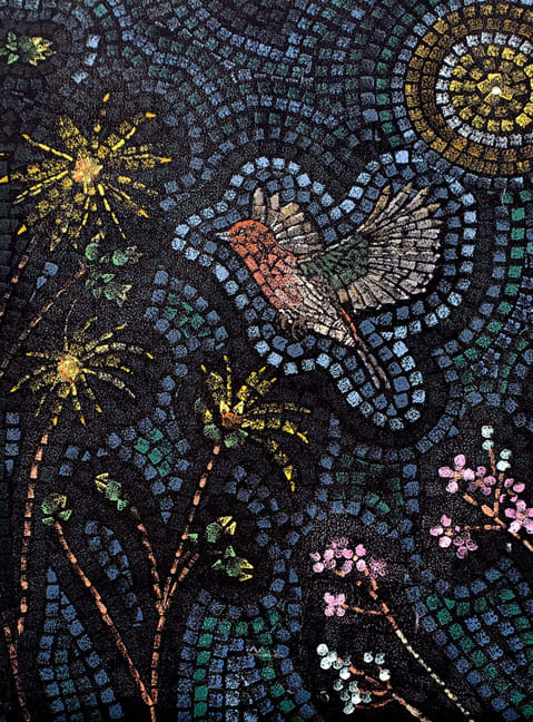 Starry Prairie Mural Print (Large Bird and Flowers) by *RAI 