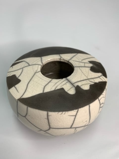 White Crackle Splash Pot by Joe Clark, Image 1.