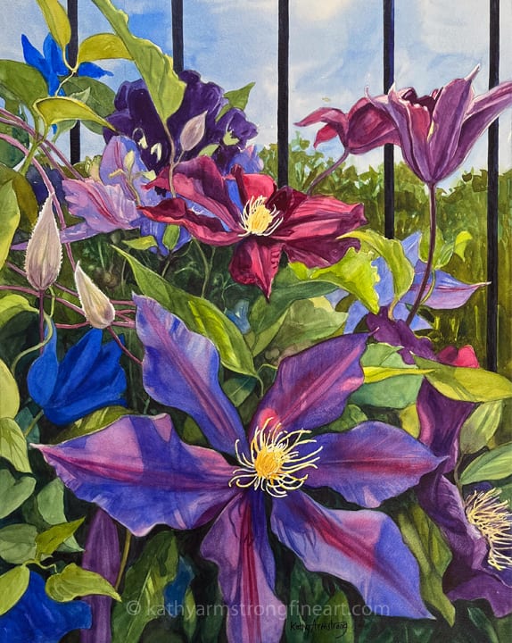 Purple Clematis by Kathy Armstrong 