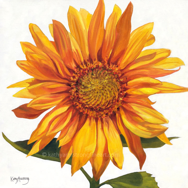 Sunflower Portrait by Kathy Armstrong 