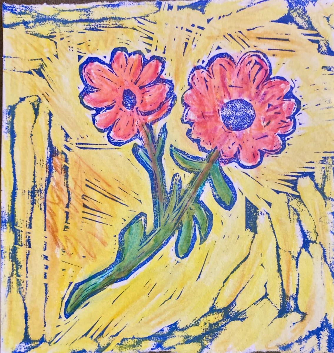 Alpine Buttercup with watercolor pencils 