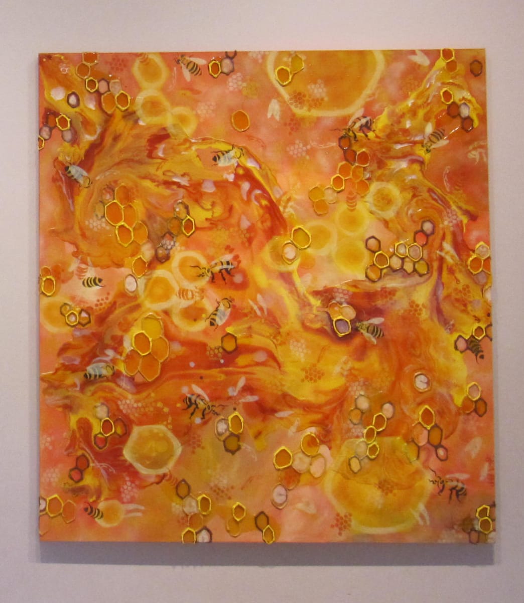 Hive Mentality by Anne KM Ross  Image: Hive Mentality 66" x 72" Acrylic on canvas 