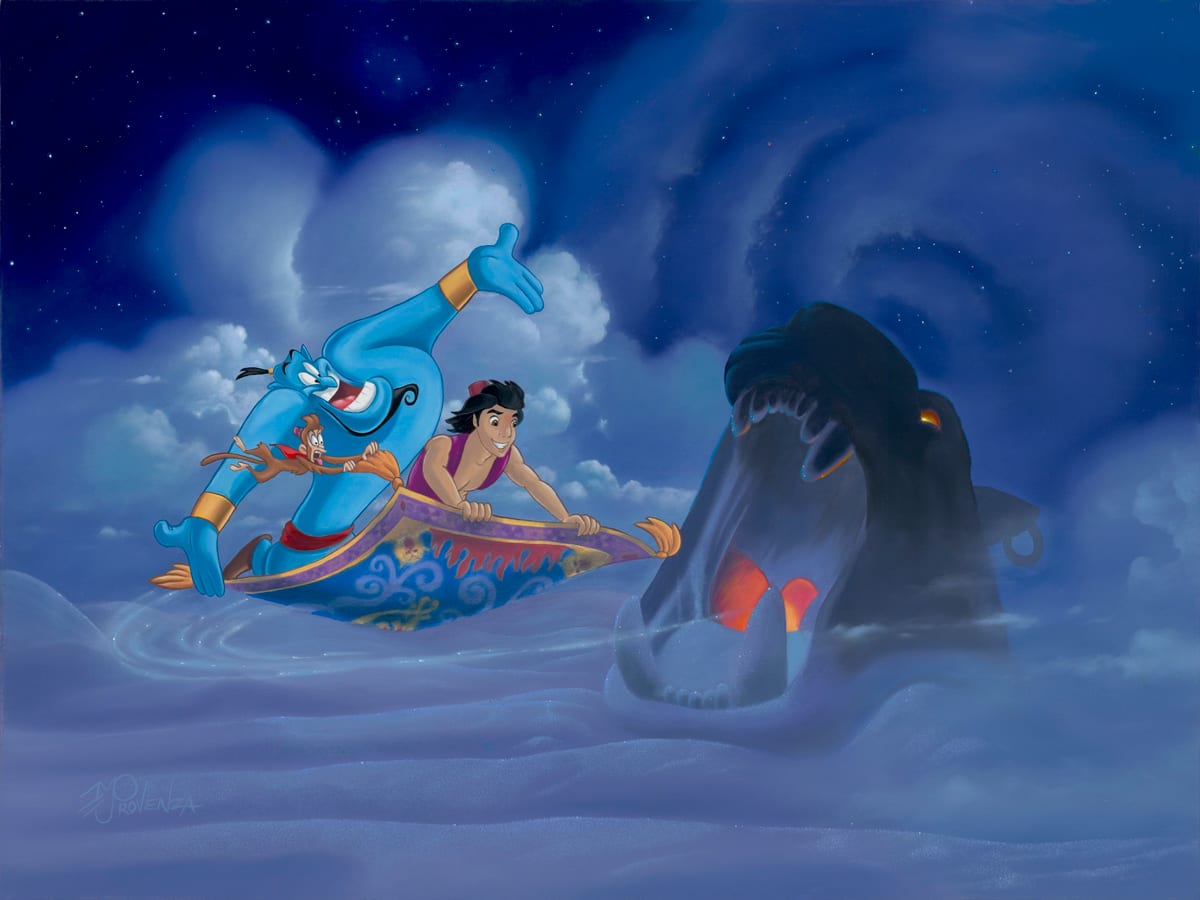 DISNEY Magic Carpet Ride (Aladdin) by Michael Provenza  Image: “Magic Carpet Ride” 18x24 (oil on board) by Michael Provenza