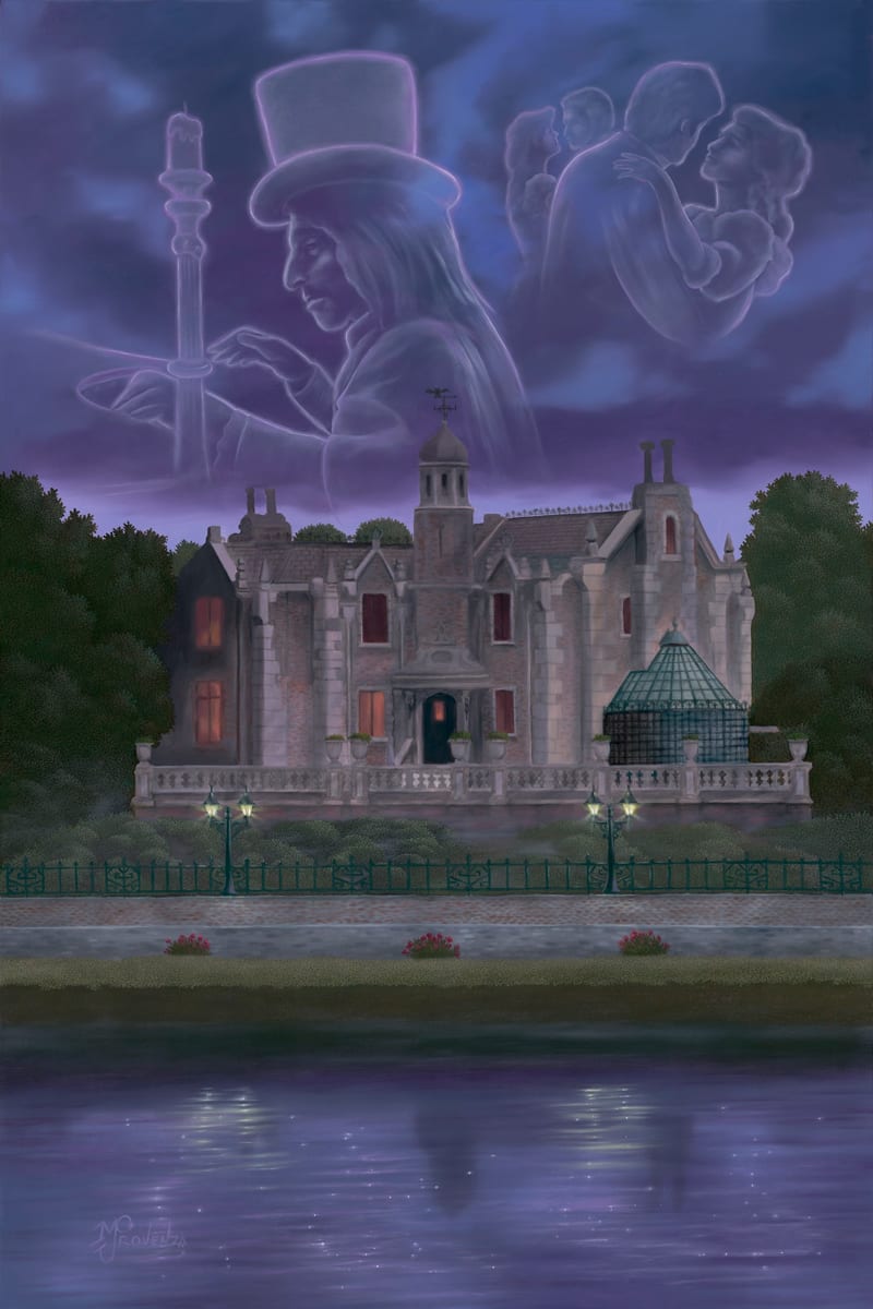 DISNEY Midnight Waltz (Haunted Mansion) by Michael Provenza  Image: “Midnight Waltz” 30x20 (Oil on Board) by Michael Provenza