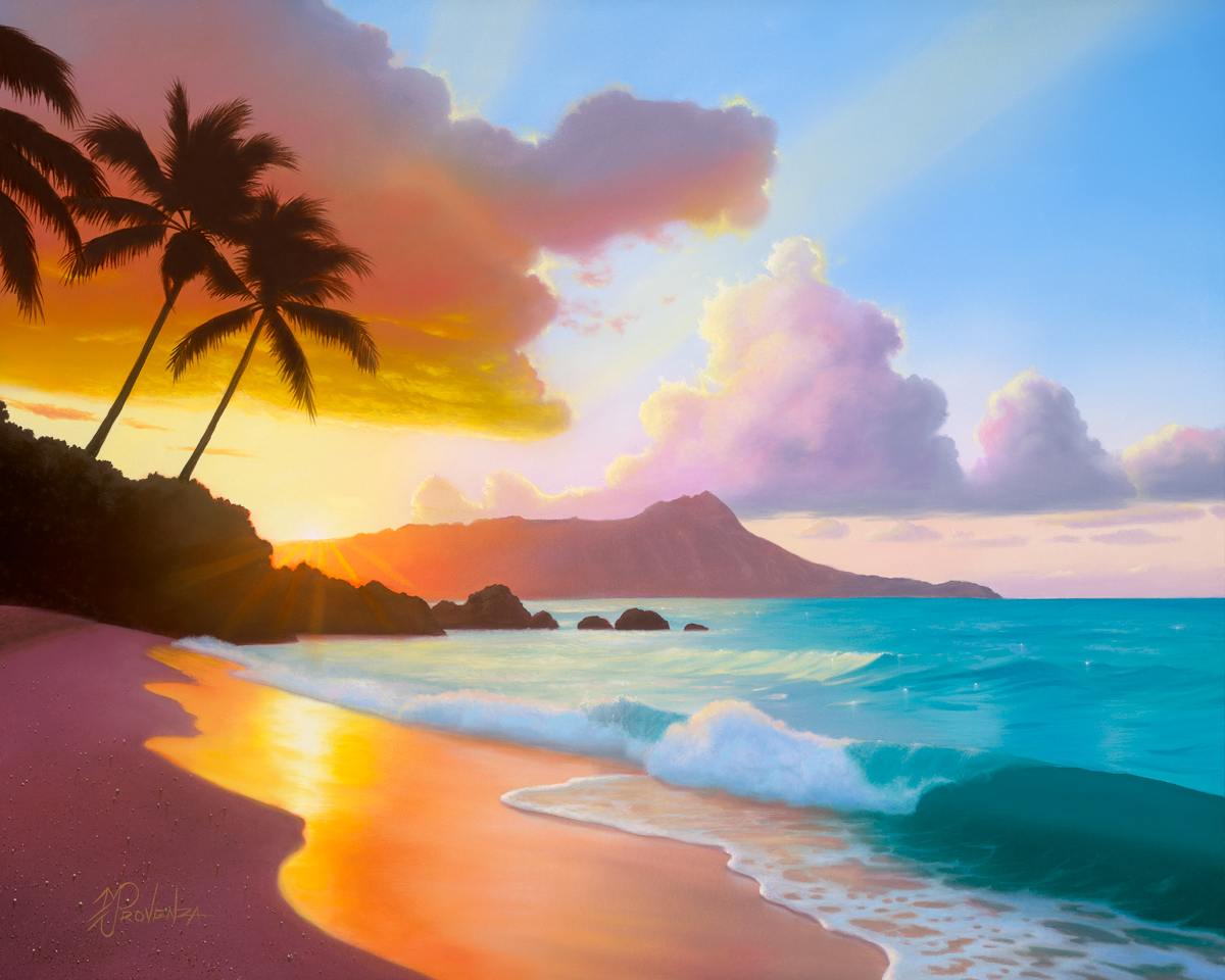 Golden Surf by Michael Provenza  Image: "Golden Surf" 24x30 (oil on canvas and limited edition art) by Michael Provenza