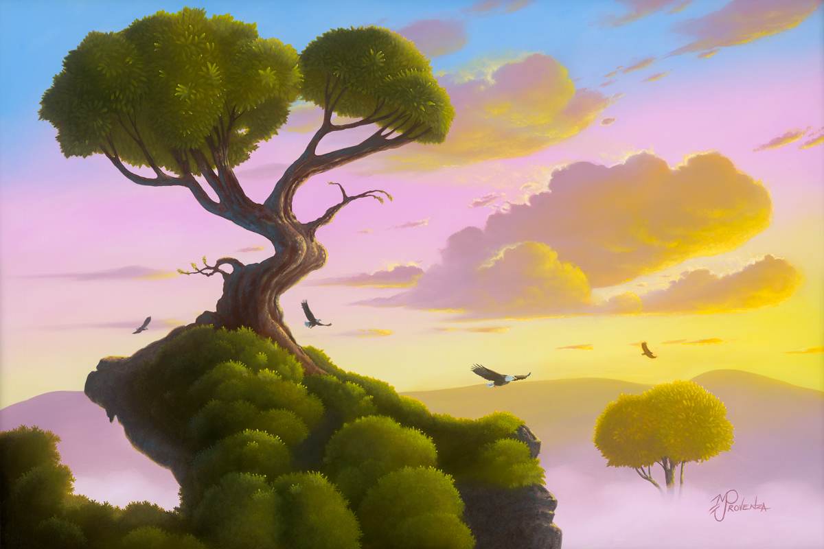 Where Eagles Fly by Michael Provenza  Image: "Where Eagles Fly" 24x36 (oil on canvas) by Michael Provenza