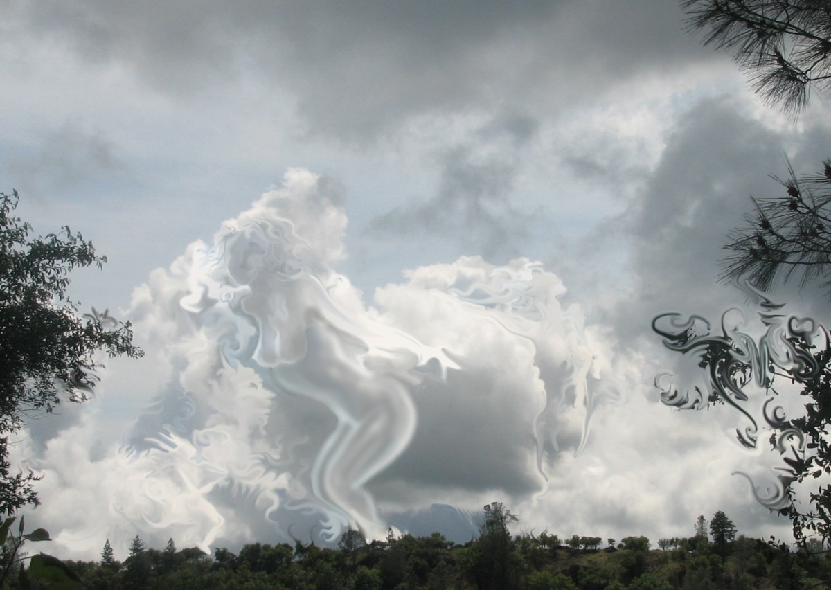 cloud woman with dog by Lee Conklin, Image 1.
