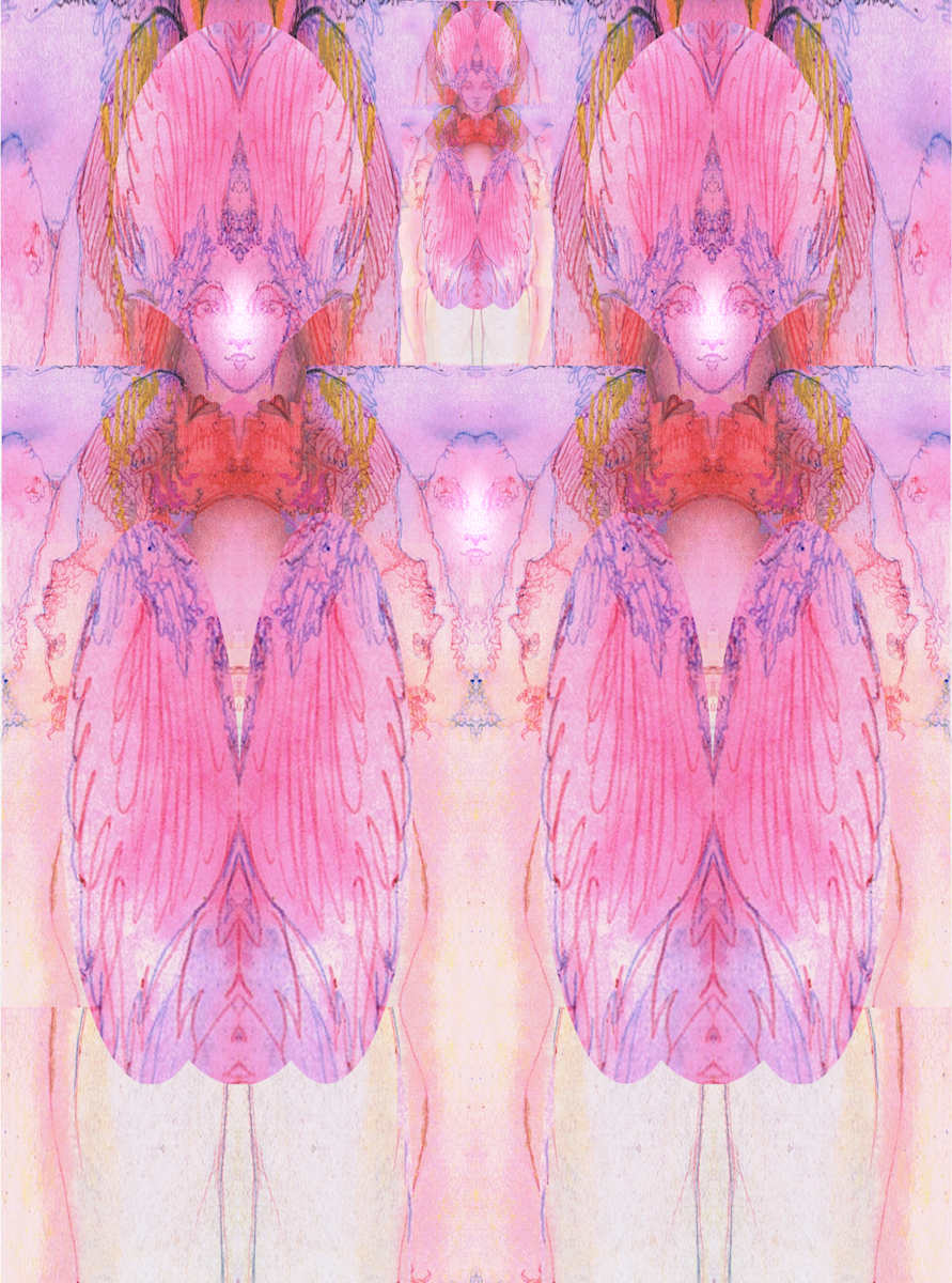 untitled pink figure doubled by Lee Conklin, Image 1.