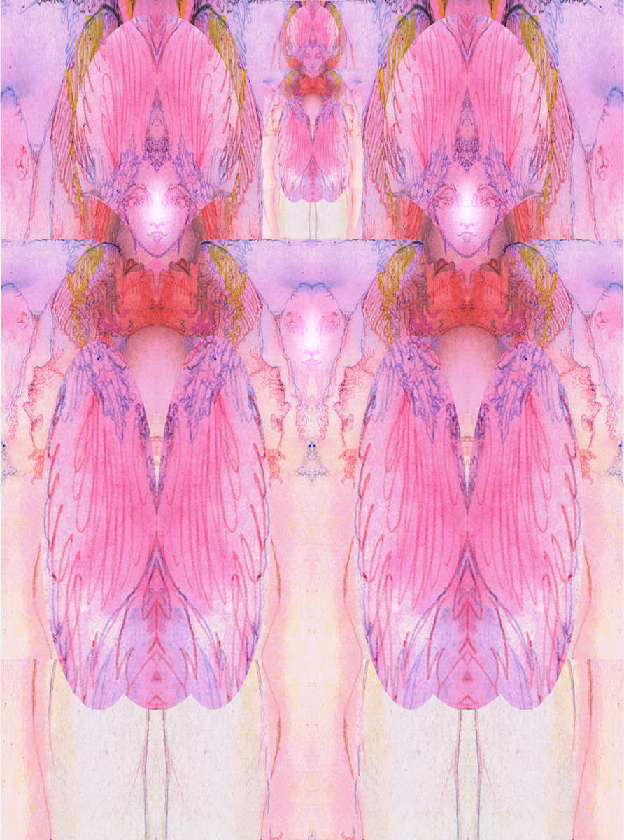 untitled pink figure doubled by Lee Conklin, Image 1.