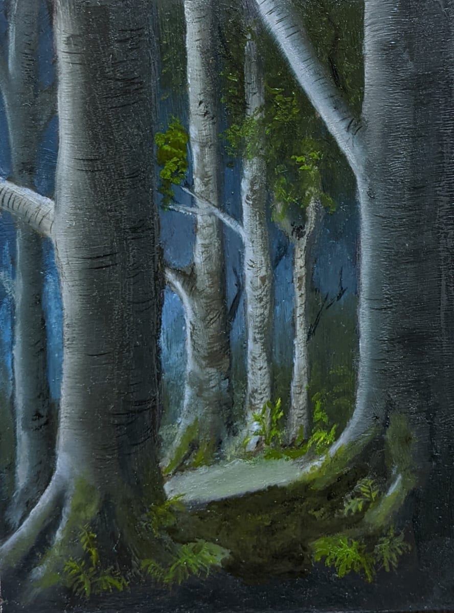 Moonlight in the Beech Forest by Margo Lehman 