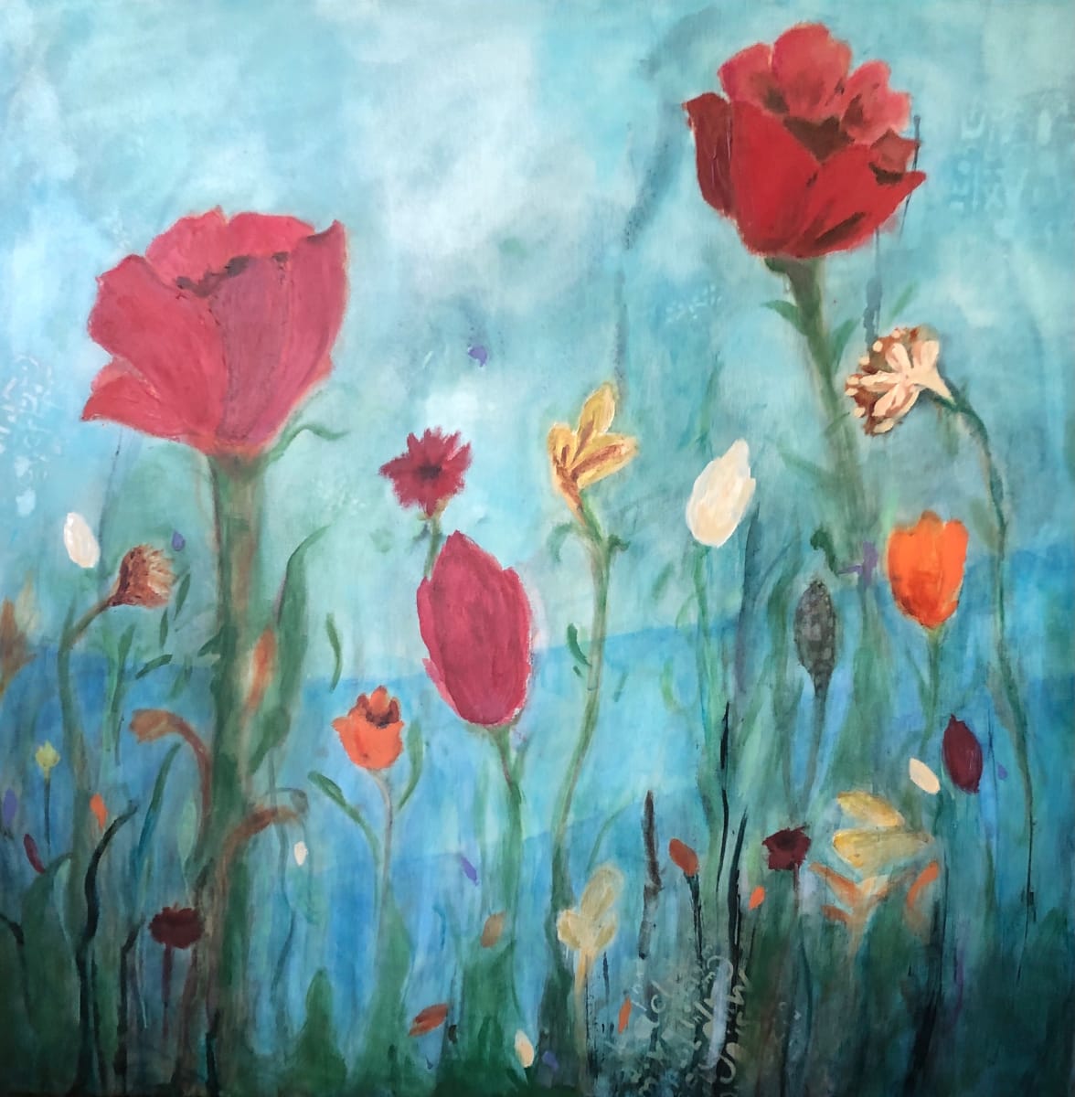 Floating Flowers by Darline Braz  Image: Abstracted flowers