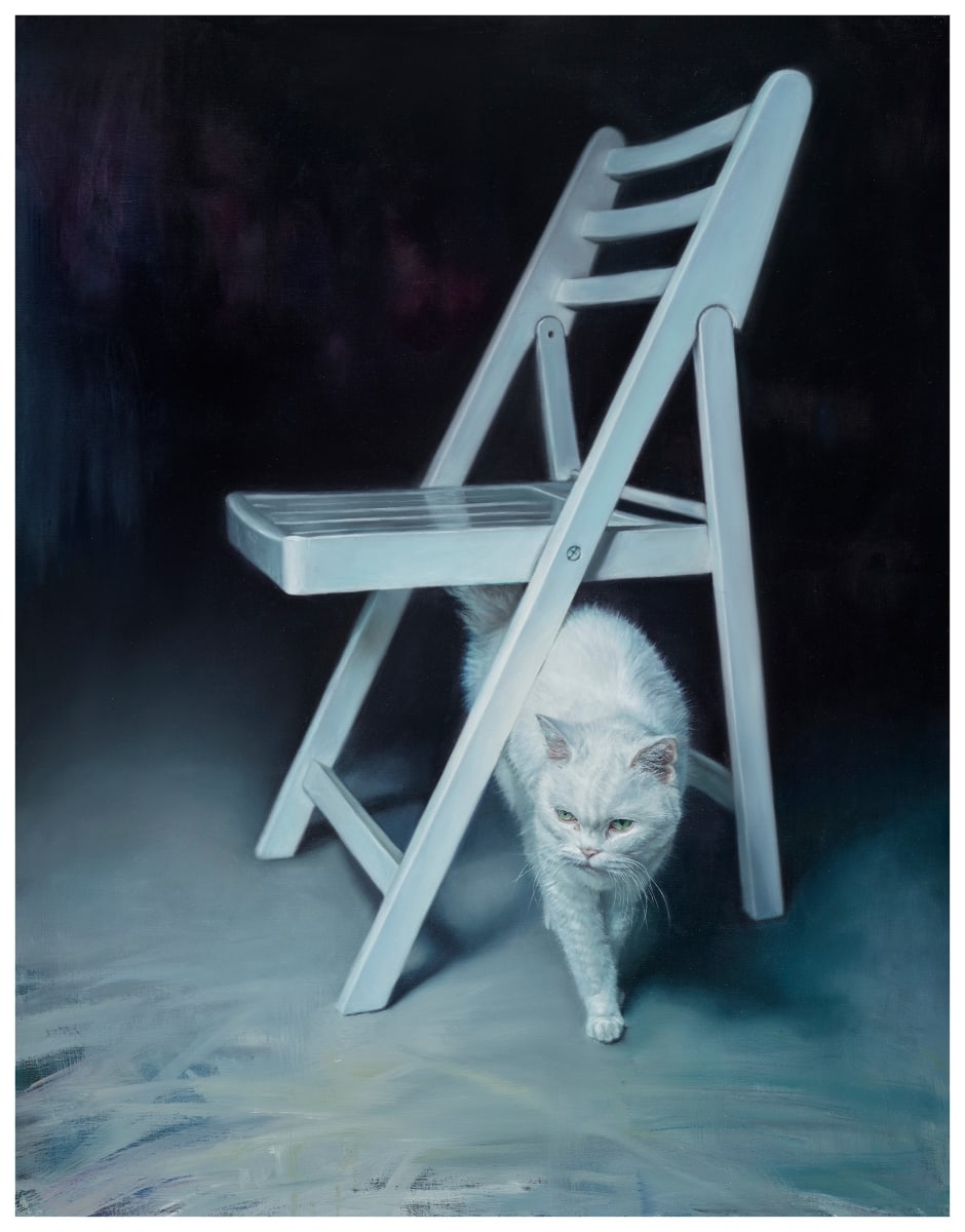 白色的椅子和貓 White Chair & Cat by 林宏信 LIN Hung-Hsin 