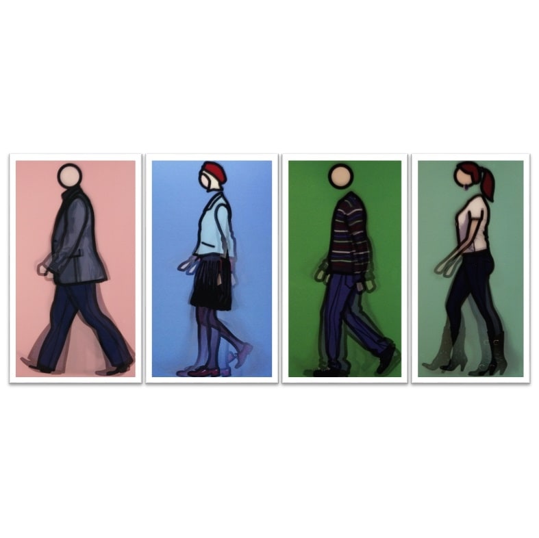 光柵明信片 Lenticular postcard - Walking series (set of 4) by 歐培 Julian OPIE 