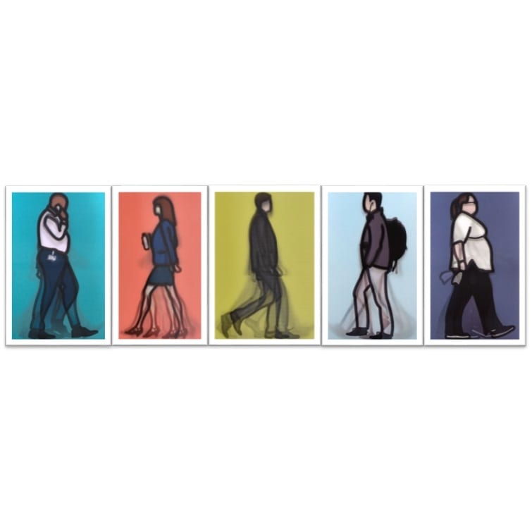 光柵明信片 Lenticular postcard - Walking in London 1 (set of 5) by 歐培 Julian OPIE 