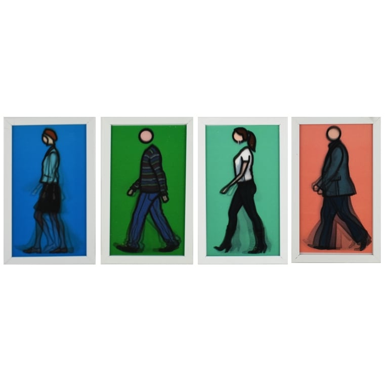 光柵明信片 Lenticular postcard - Walking series (set of 4) by 歐培 Julian OPIE 