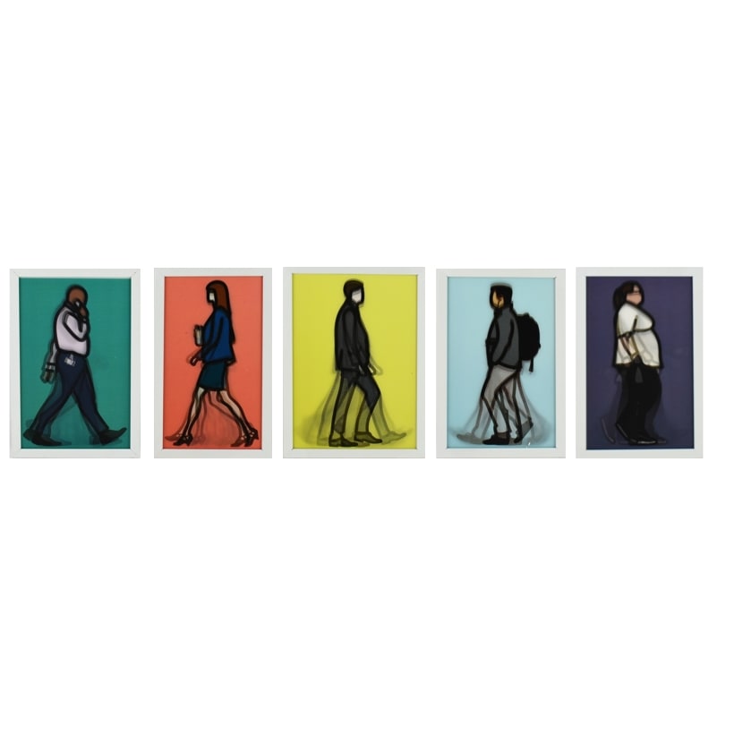 光柵明信片 Lenticular postcard - Walking in London 1 (set of 5) by 歐培 Julian OPIE 