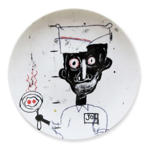 巴斯奇亞"Eyes and Eggs"瓷盤 Basquiat "Eyes and Eggs" plate by Jean-Michel Basquiat 