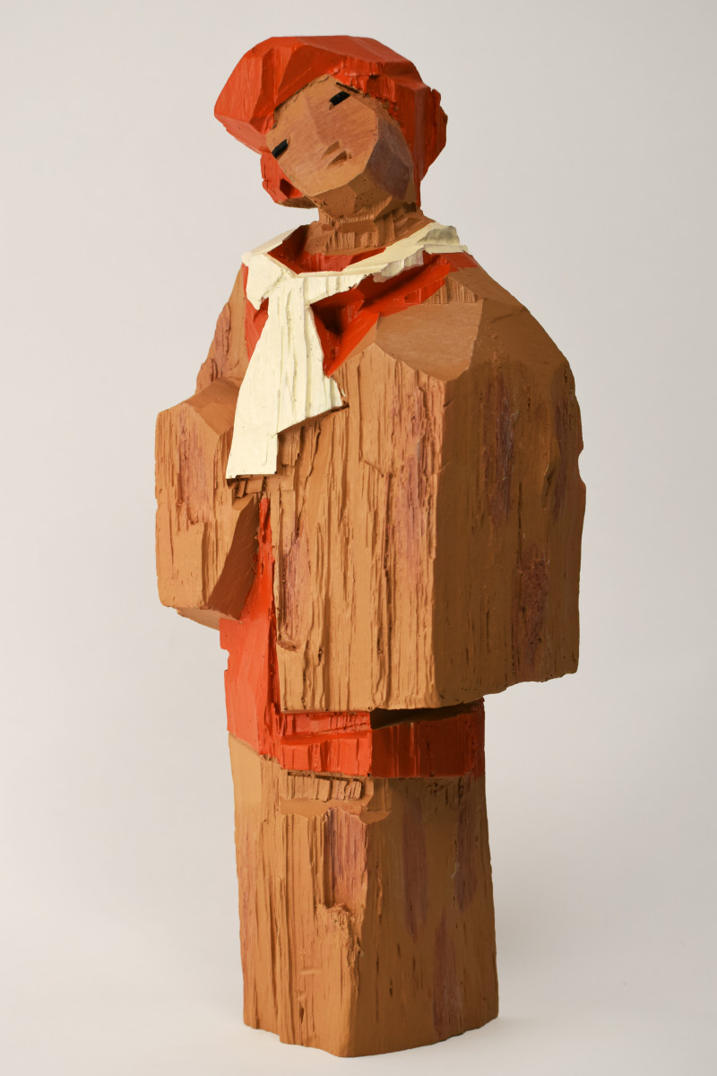 No. 60376 人間系列─彩繪木雕 by 朱銘 