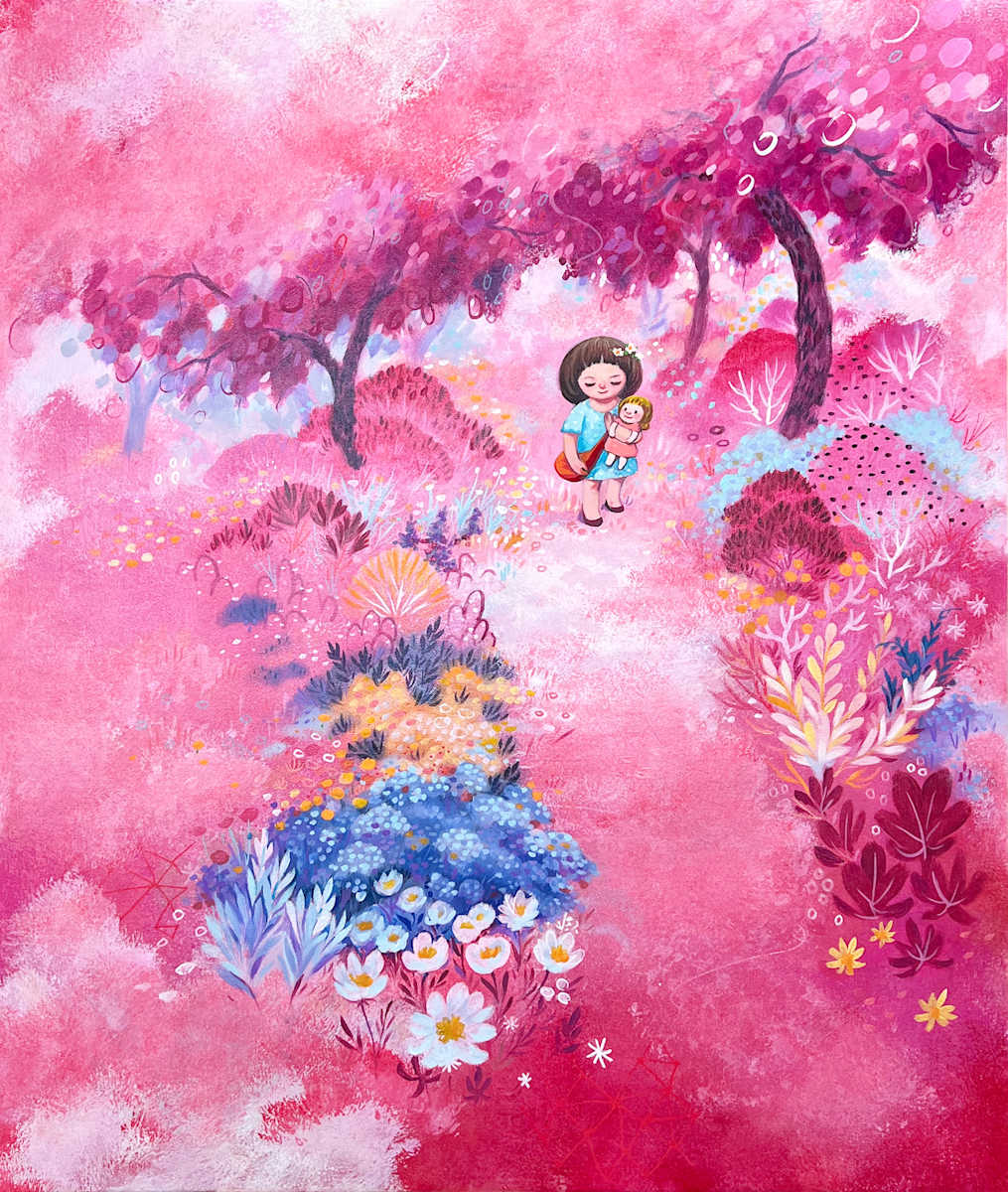 妹妹背著洋娃娃 Sister Carrying a Doll on Her Back by 陳盈帆 CHEN Yvonne, Image 1.
