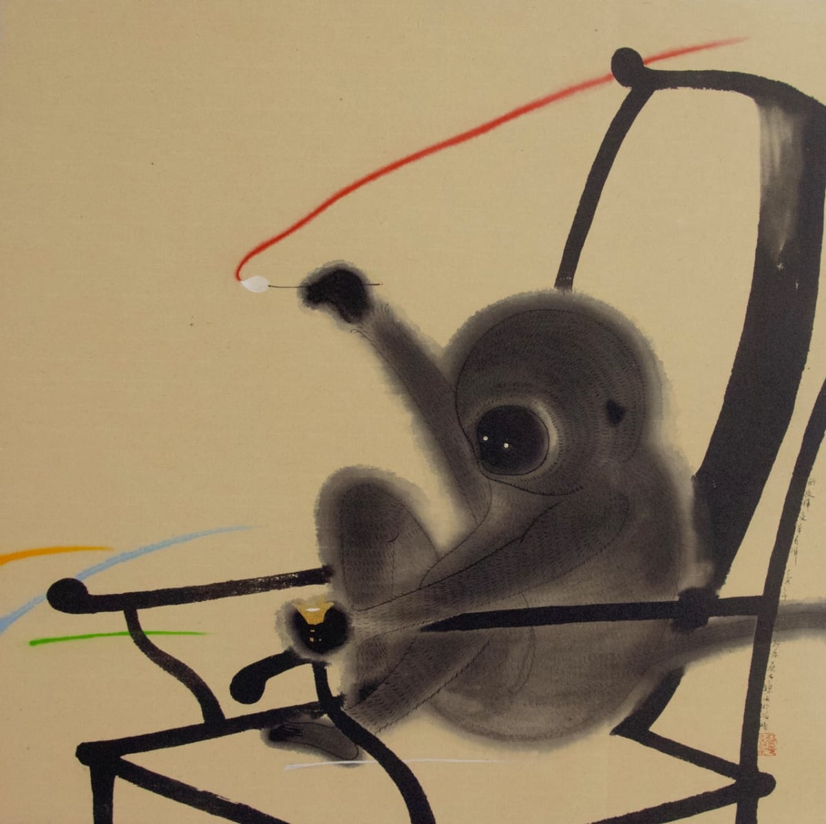 黑家俱56-醉後揮毫筆有神 Black Furniture 56 - Drunken Brushstroke with Spirit by 蔡名璨 TSAI Ming-Tsan 