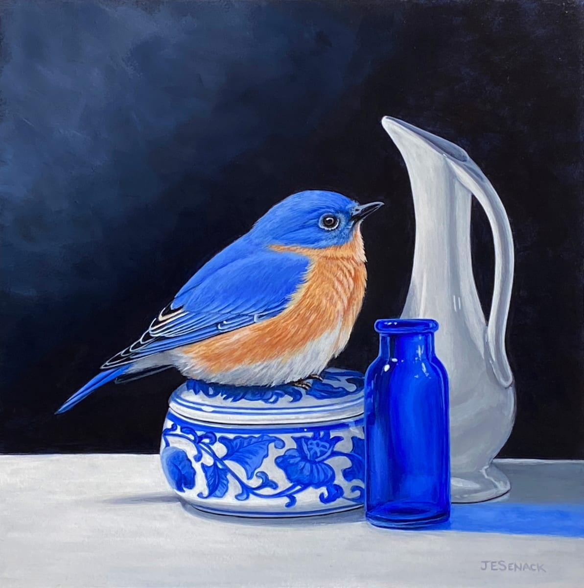 #360 Bluebird with Vase by J Elaine Senack 