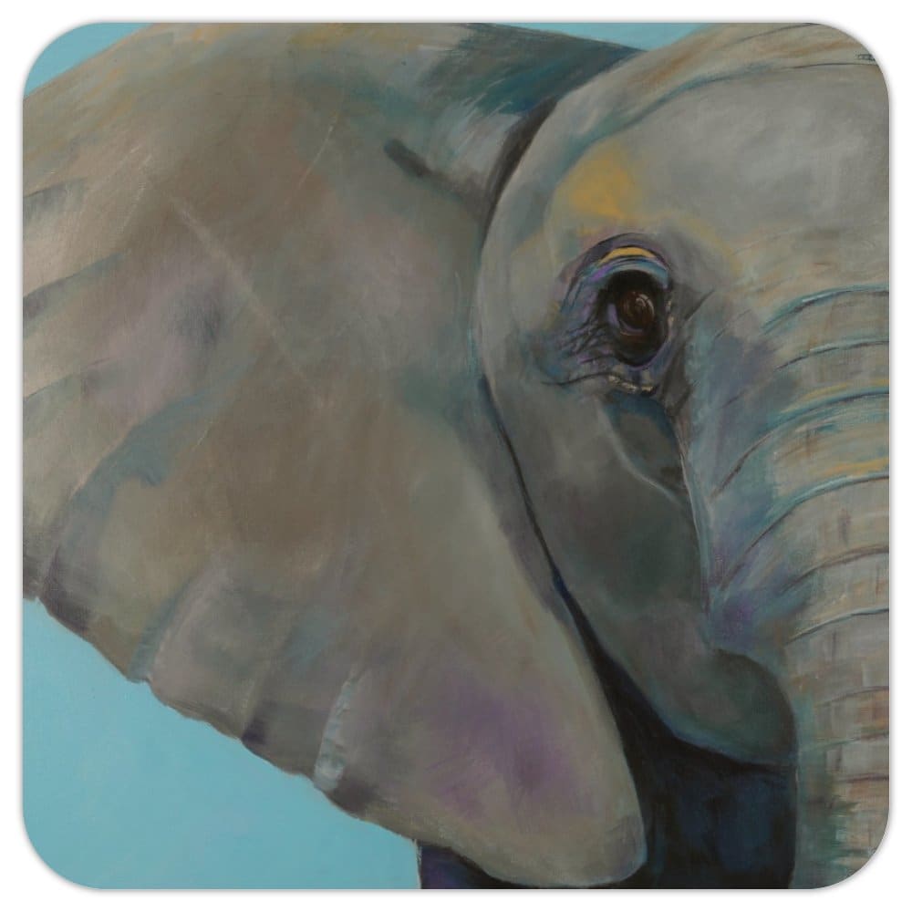 Coaster - elephant - look me in the eye by Leslie Cline 