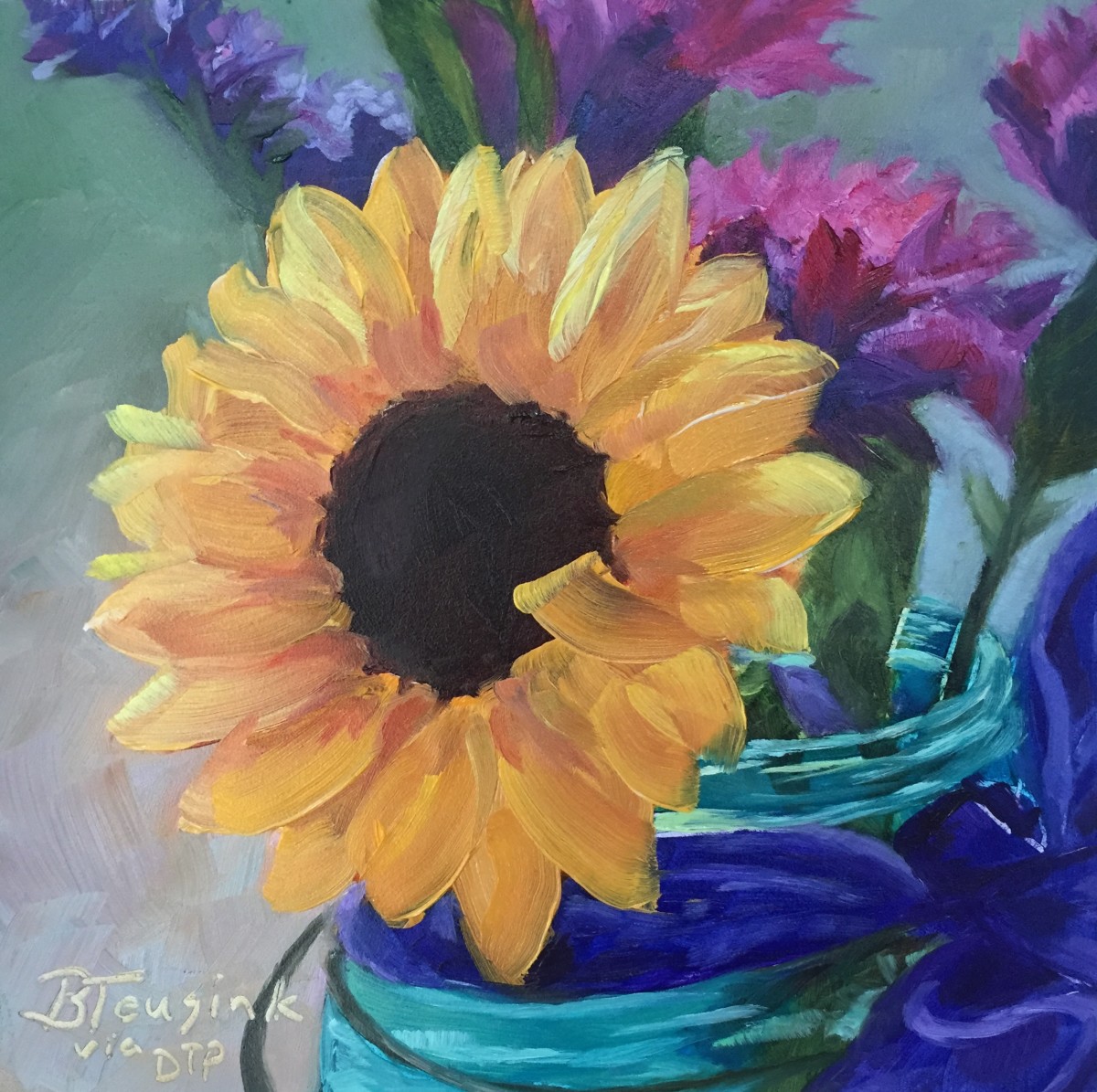 Sunflower Smiles (Study of Dreama Tolle Perry) by Barbara Teusink 