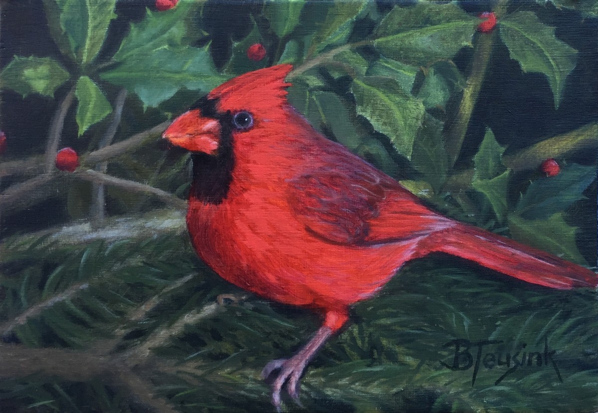 Christmas Cardinal by Barbara Teusink 