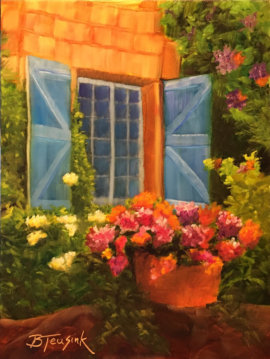 Blue Shutters (Study of Dreama Tolle Perry) by Barbara Teusink 