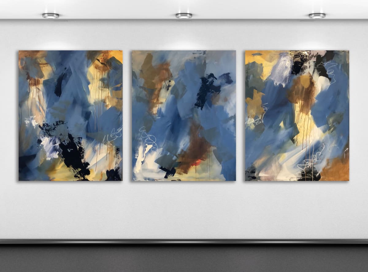 Triptych in Blue #1 by Jen Sterling 