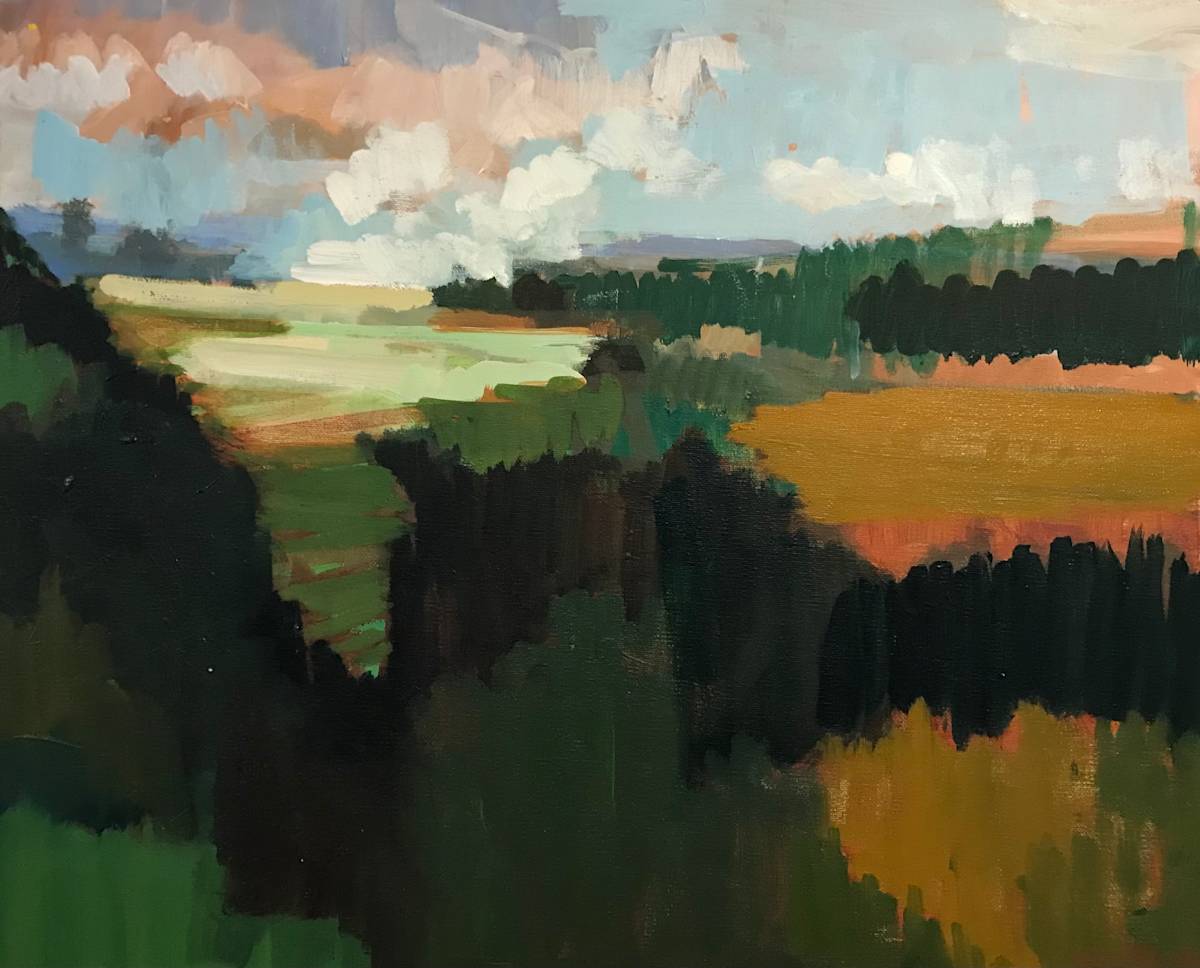 Oregon Tranquility in Chiaroscuro  Image: Oregon Tranquility in Chiaroscuro by Jerry ross, oil on canvas