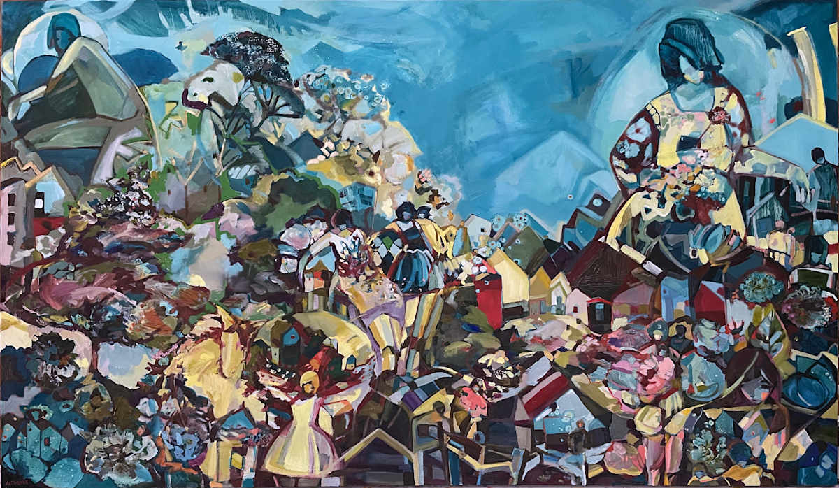 ReWilding: Building a Resilient Community by Tina Newlove  Image: ReWilding: Building a Resilient Community, oil on canvas, 2025