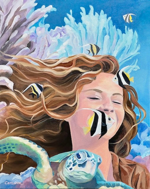 SHE CHERISHES THE TRANQUIL WATERS by Patrice Cameron 