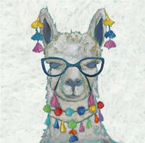 Llama Love with Glasses II, Image 1.