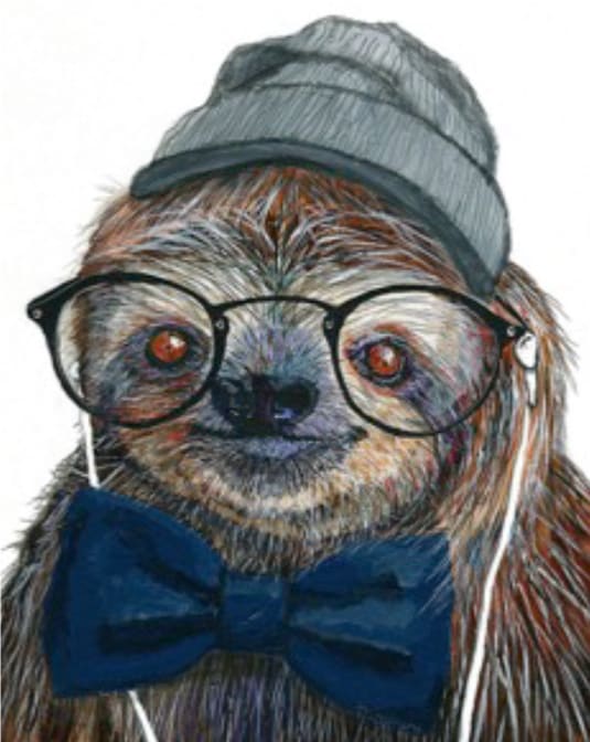 Hipster Sloth, Image 1.