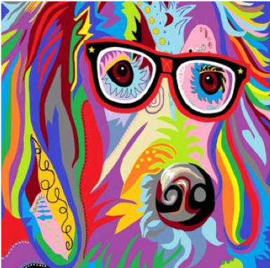 Smart Retriever Hipster with Glasses, Image 1.